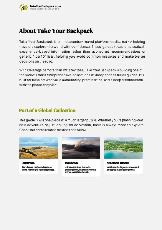 example page 1 from our offline Travel Guide for Papua New Guinea